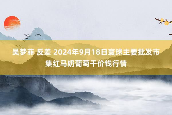 吴梦菲 反差 2024年9月18日寰球主要批发市集红马奶葡萄干价钱行情